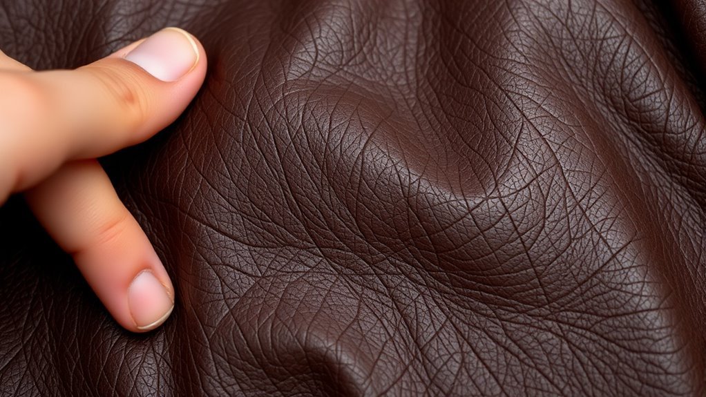 authentic leather s uneven grain