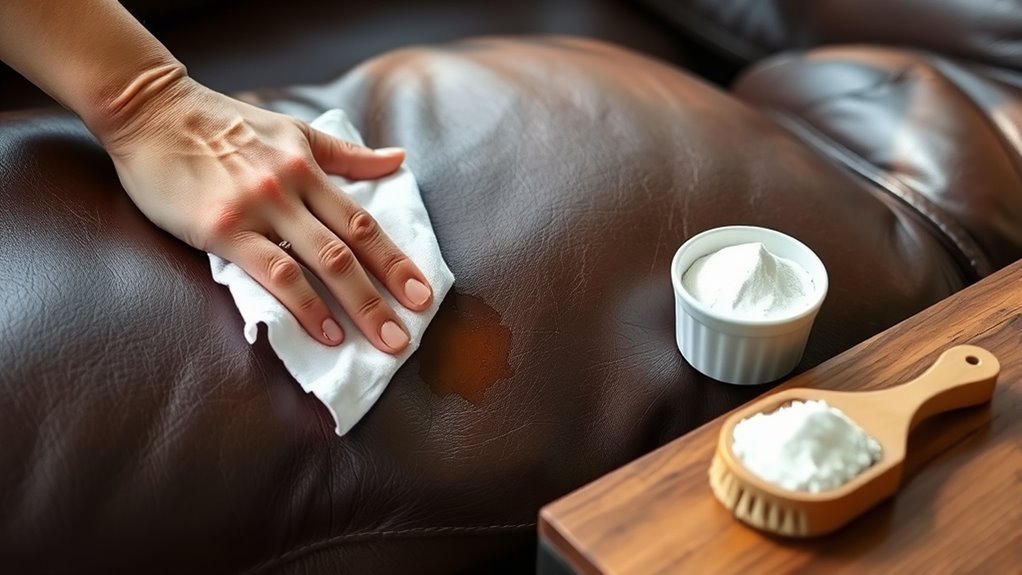 blot grease quickly avoid water