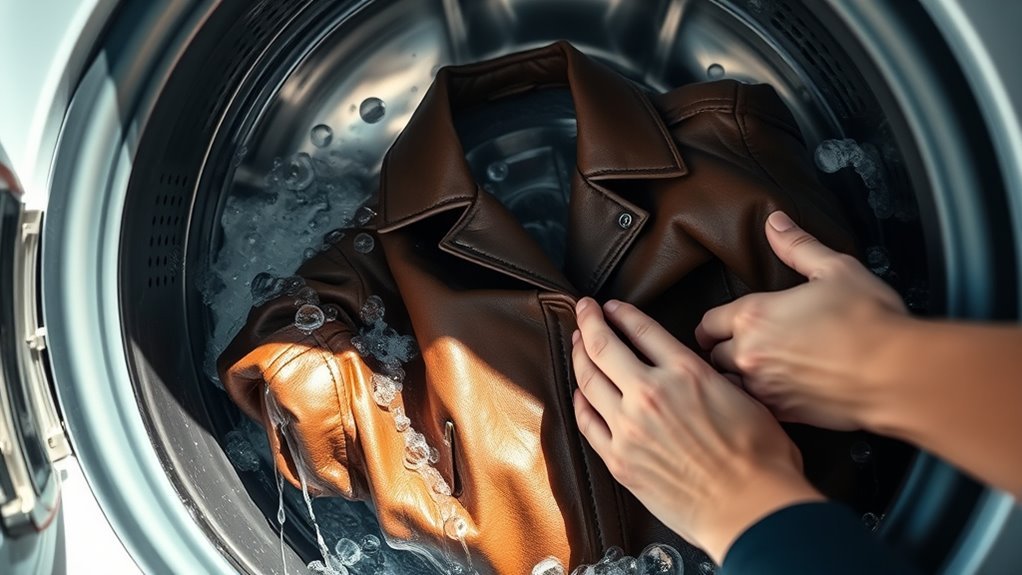 clean leather garments carefully