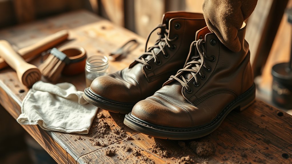 clean mud from leather