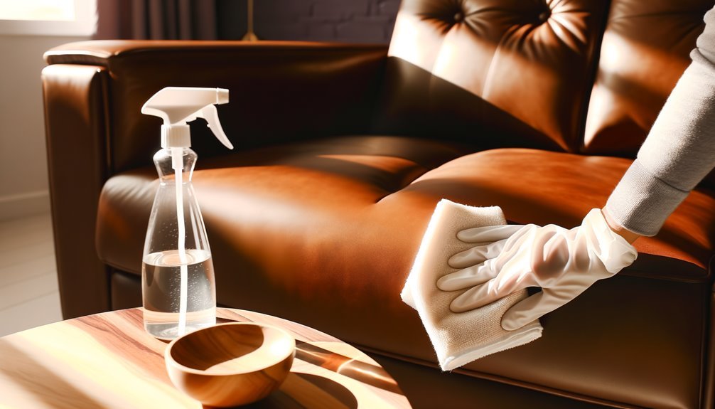 clean sanitize leather couch