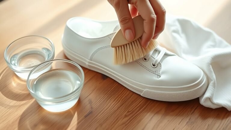 clean white leather shoes