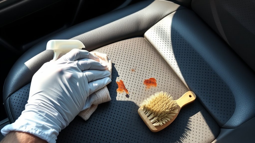 cleaning vomit from leather seats