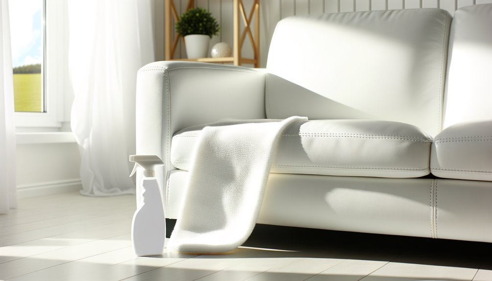 cleaning white leather couch