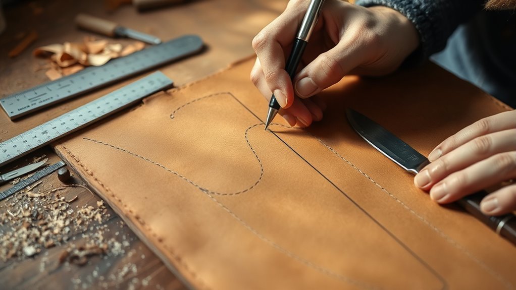 create precise leather sheath pattern