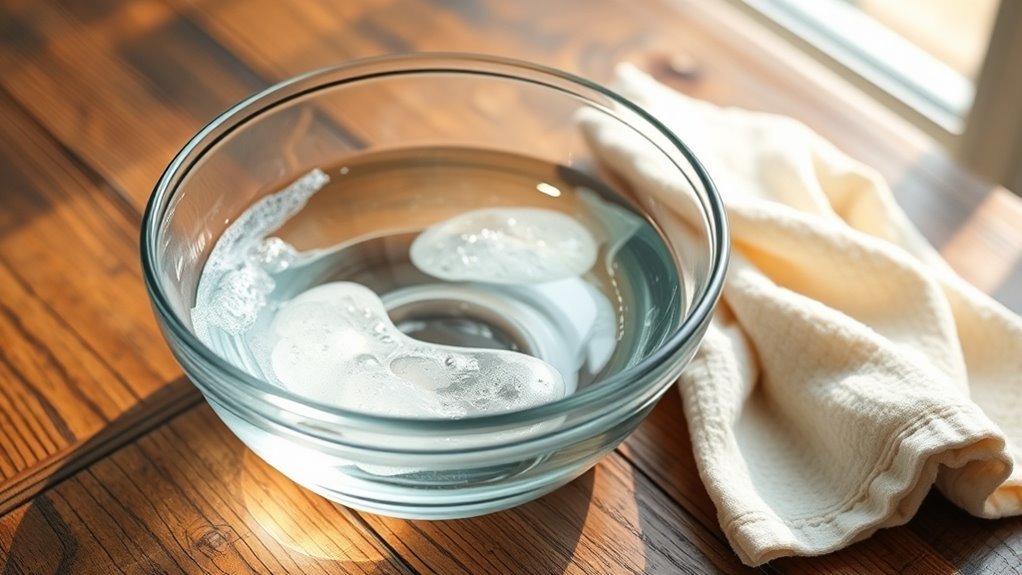 dilute vinegar evenly