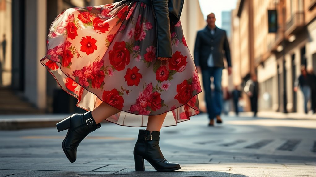 floral dress with boots