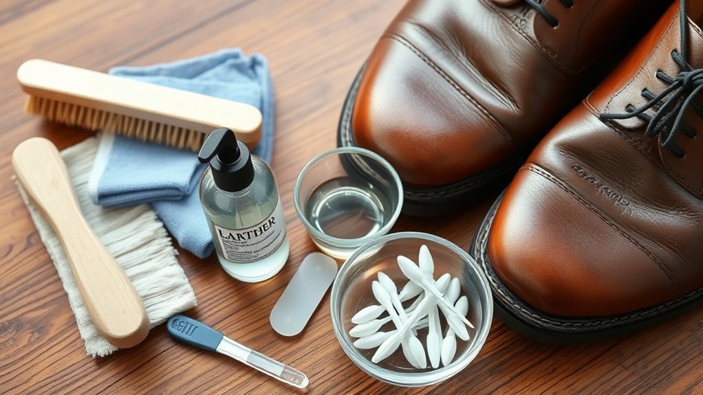 gather leather cleaning supplies