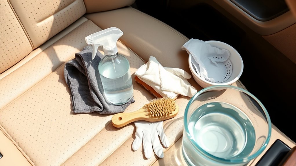 gather leather cleaning supplies