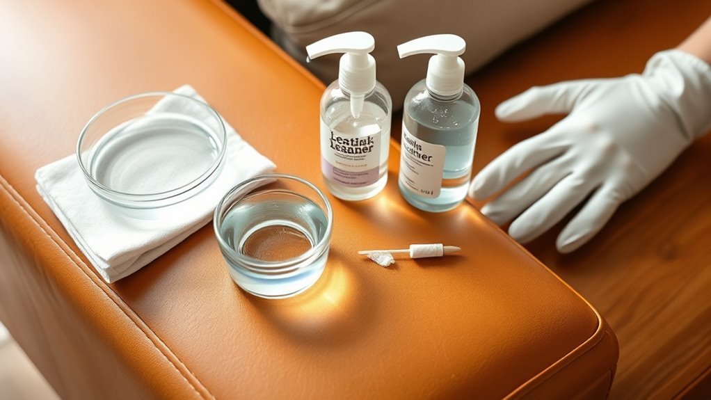 gather leather cleaning supplies