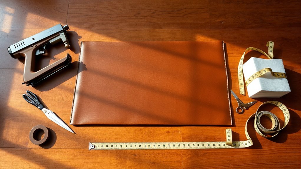 gather upholstering materials tools