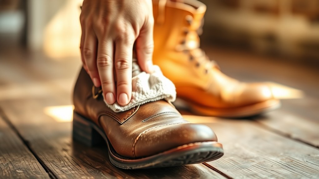 gentle circular leather buffing