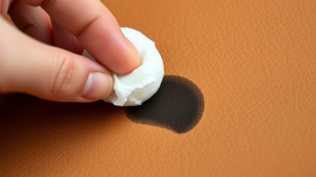 gently dab rubbing alcohol