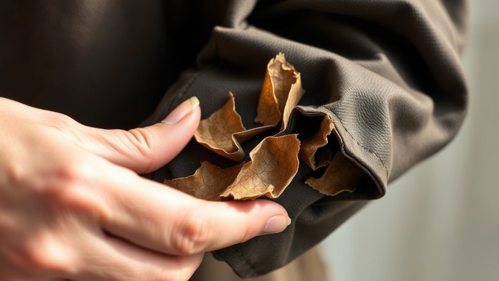 gently remove peeling flakes