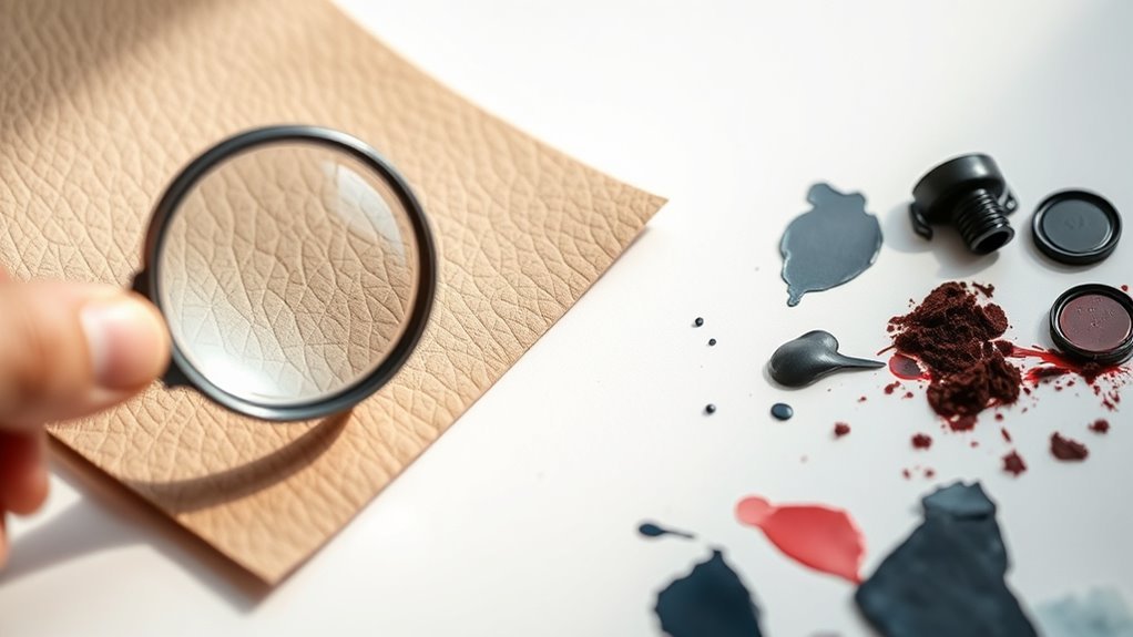 identify faux leather and ink