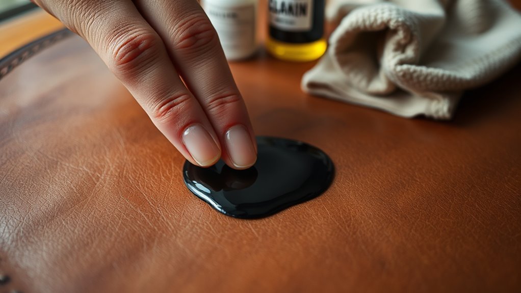 identify leather and ink