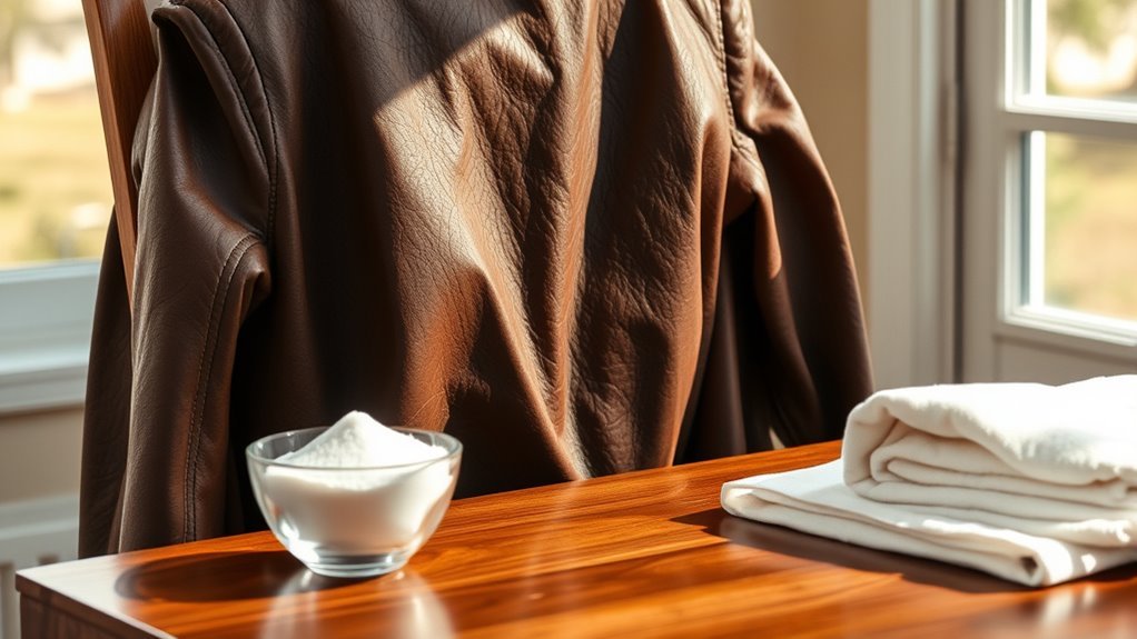 leather absorbs and traps odors