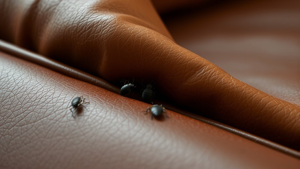 leather couch hiding spots