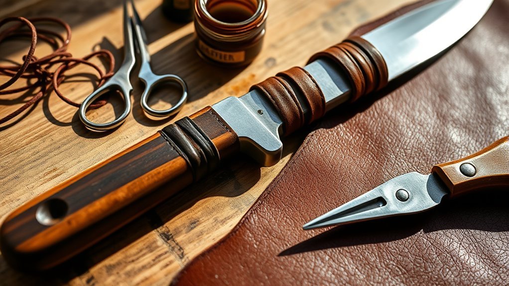 leather handle wrapping materials