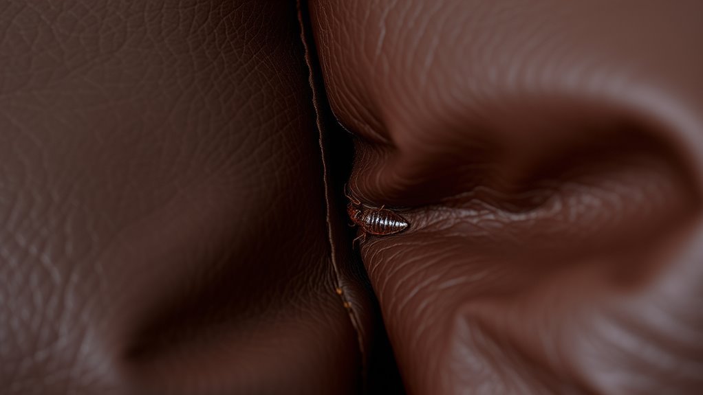 leather hides bed bugs