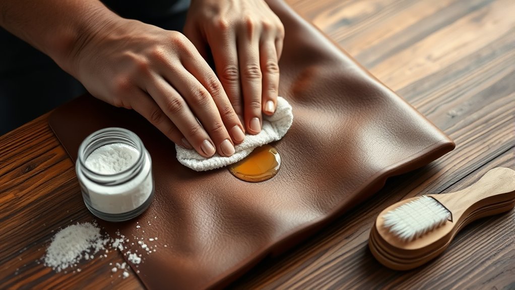 leather oil stain removal