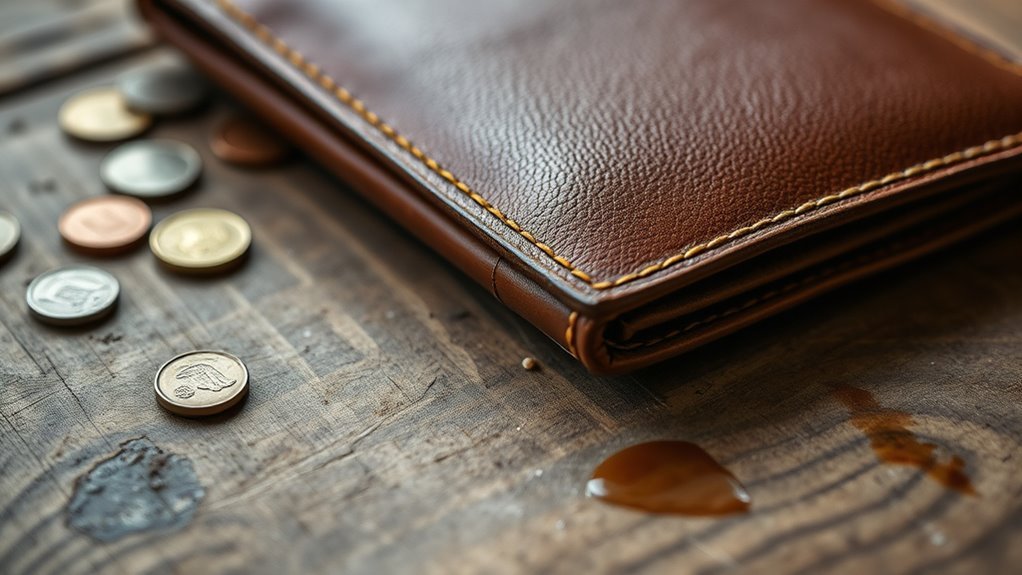 leather wallet dirt accumulation