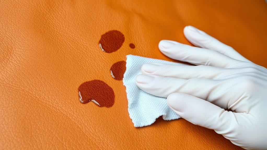 leather water stain damage