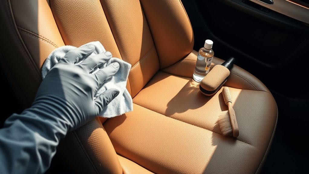 maintain tan leather upholstery