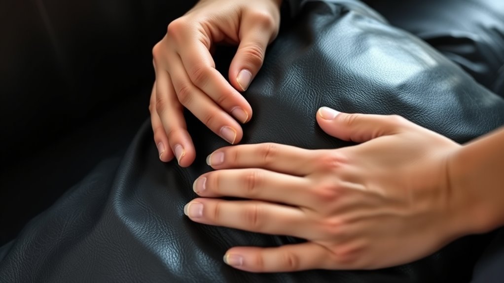 massage leather gently evenly