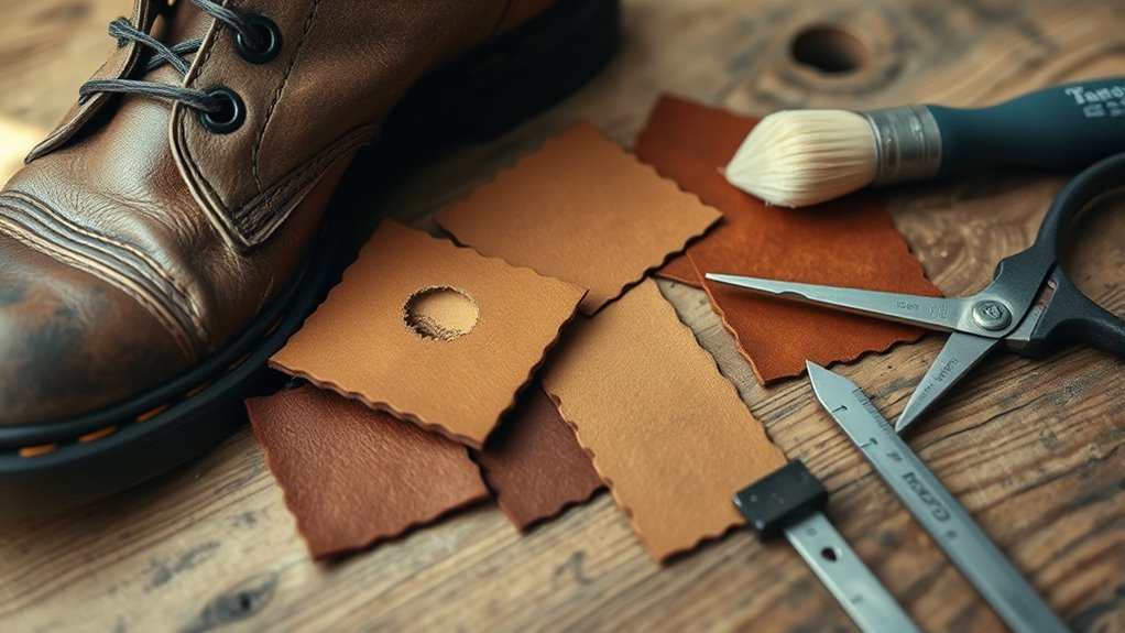 match leather and tools