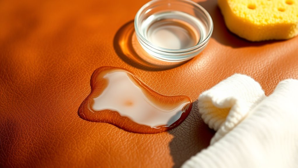 porous leather absorbs grease