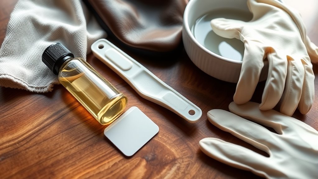 prepare leather cleaning tools