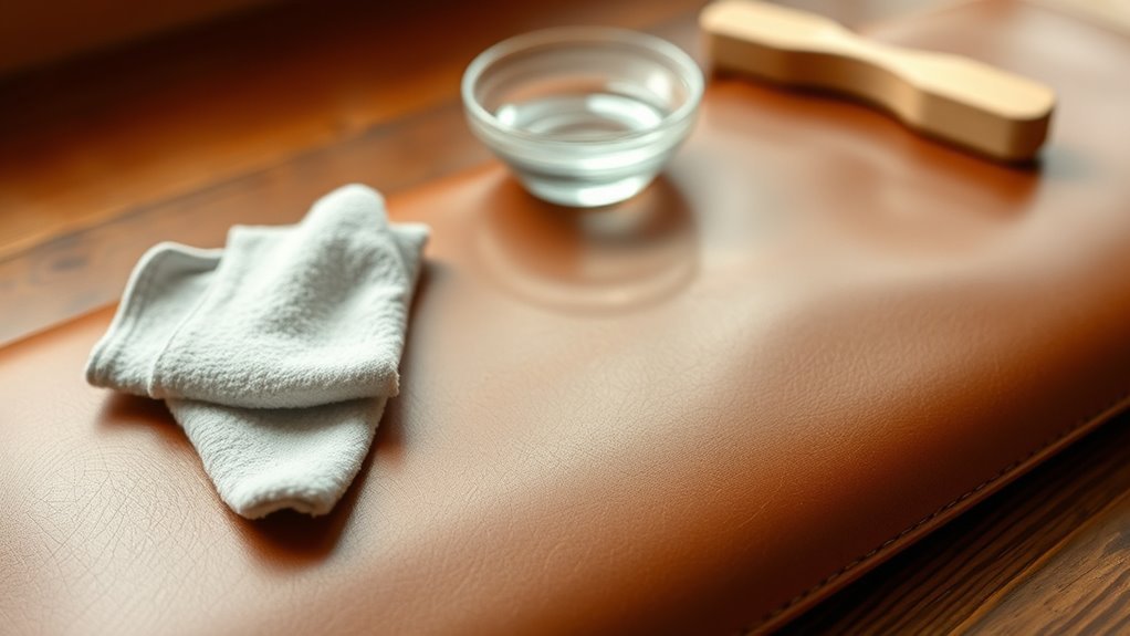 prepare leather gently before cleaning