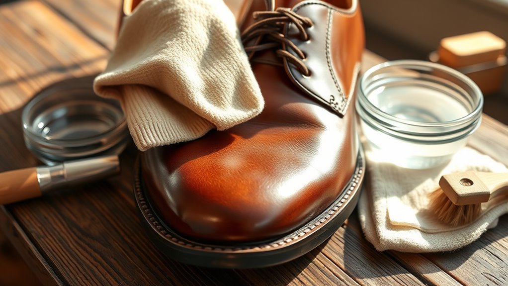 prepare shoes before cleaning