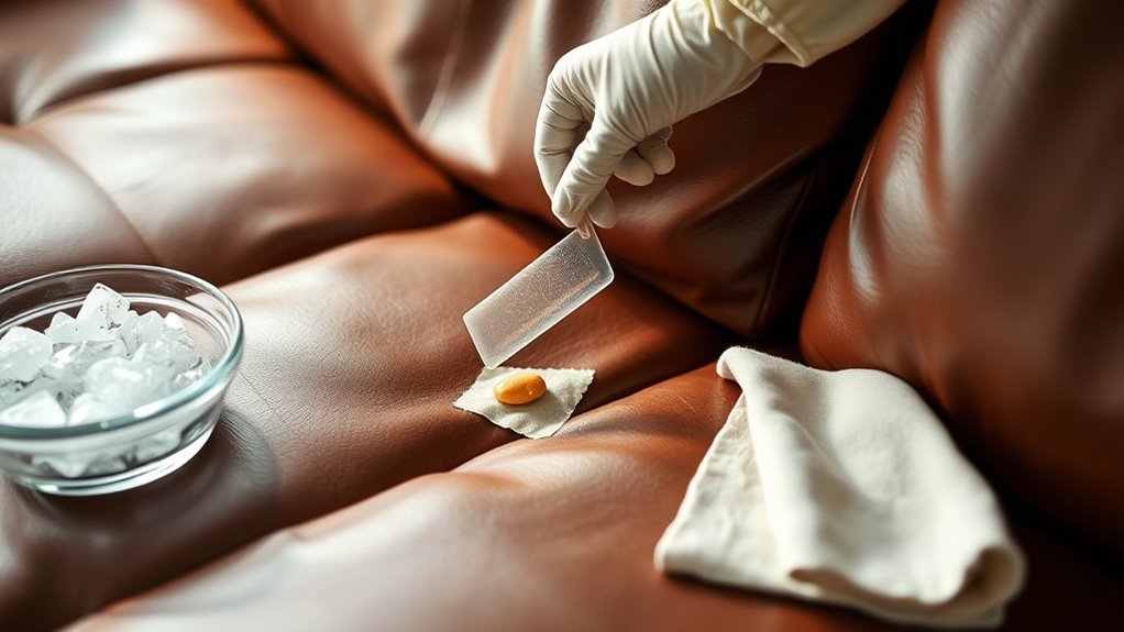 remove gum from leather