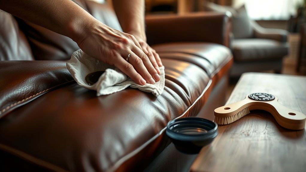 safe leather sofa polishing