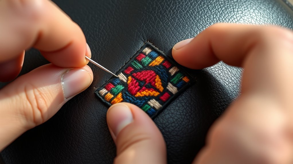 secure patch before sewing