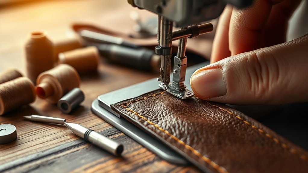 sewing leather with machine