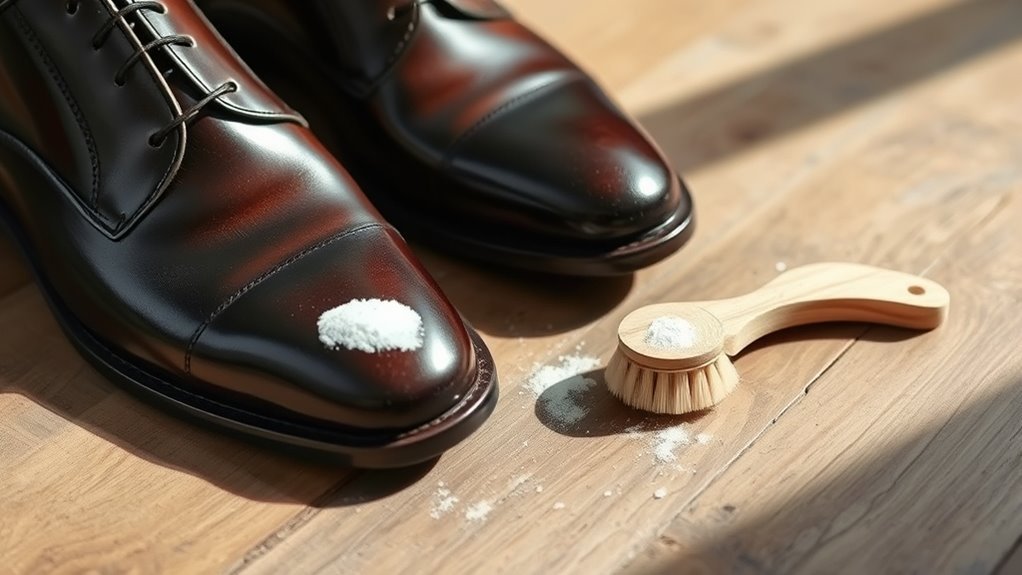 silencing squeaky leather shoes