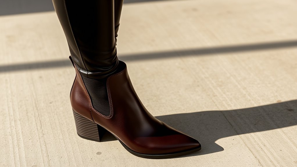 sleek leather boot pairing