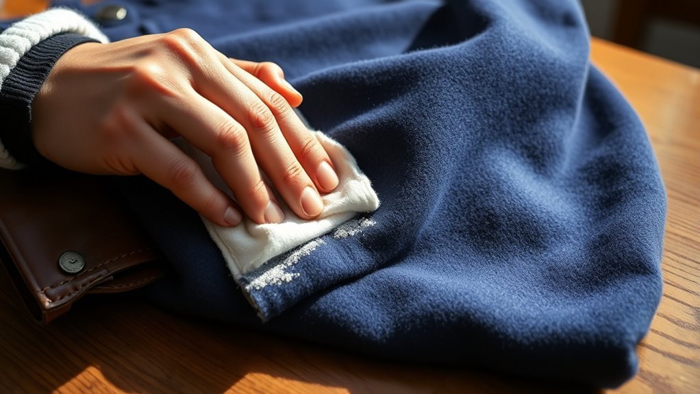 spot clean fabric gently