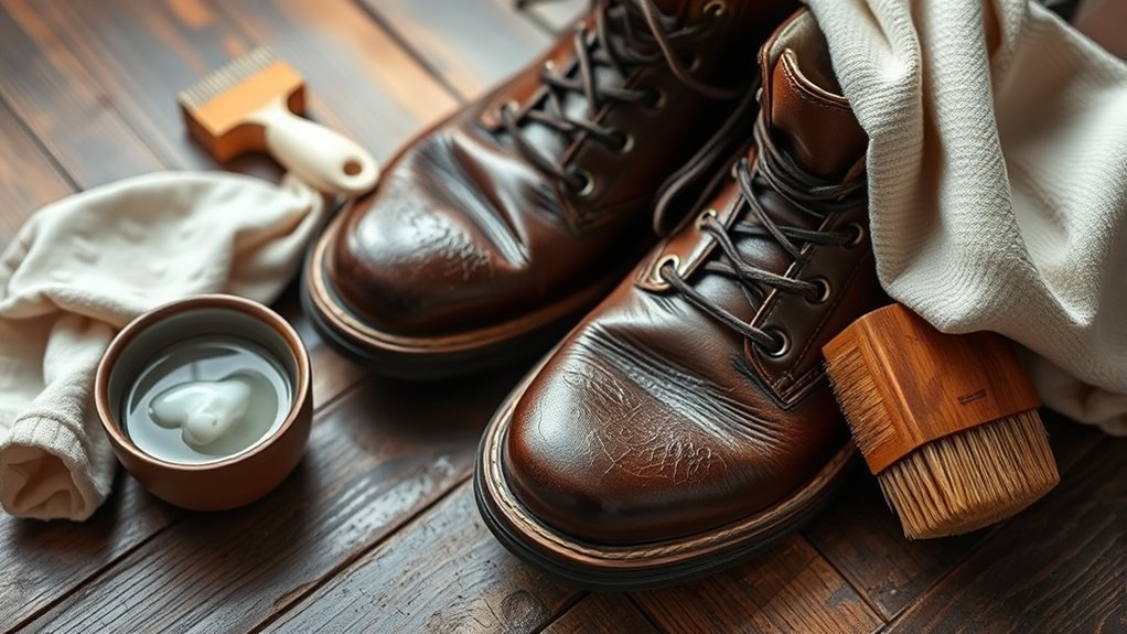 thoroughly clean leather boots