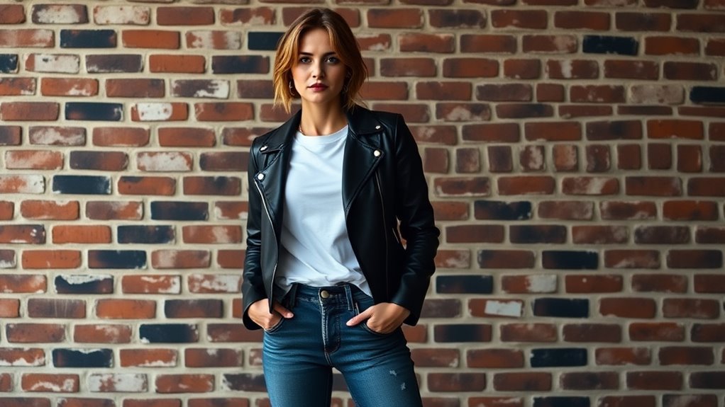 timeless casual leather ensemble