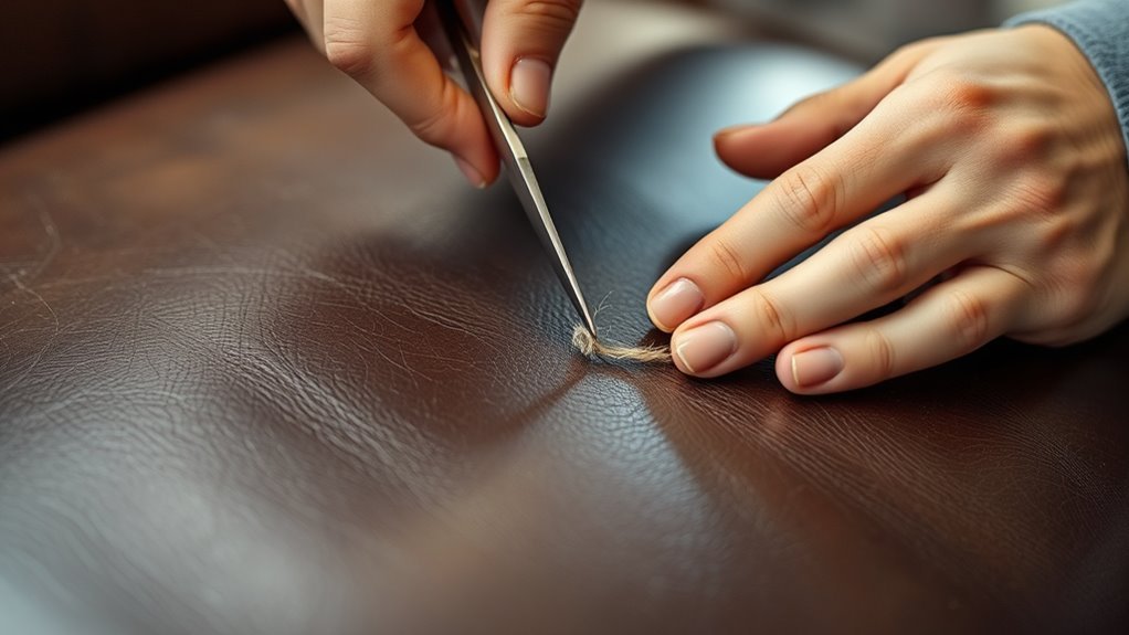 trim loose frayed edges