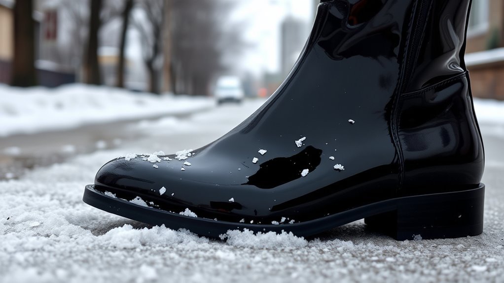 wearing patent leather winter